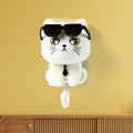Cat Wall Hook – Cute Sunglasses Design, Self-Adhesive | Styleva
