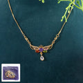 Multicolor Crystal Pendant Necklace – Elegant Gold-Plated Jewelry