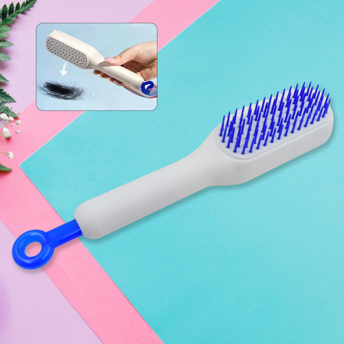 Self-Cleaning Hairbrush, Self-Cleaning Anti-Static Detangling Massage Comb, One-pull Clean Scalable Rotate Lifting Self Cleaning Hairbrush Hair Styling Tools