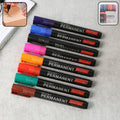Permanent Marker Set – 8 Refillable Quick-Drying Colors