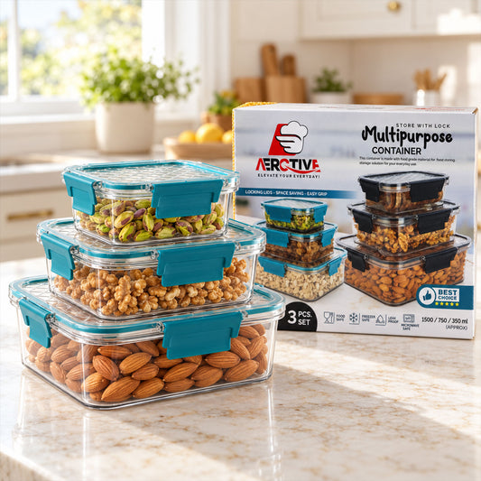 Airtight Plastic Lunch Boxes Set – Leakproof & Microwave Safe