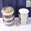 Insulated Stainless Steel Lunch Box Set – Leakproof 3-Tier Tiffin