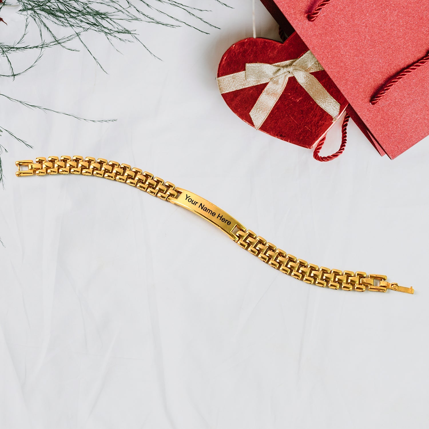 Customize / personalized Customized Golden Chain Bracelet  (1 Pc)