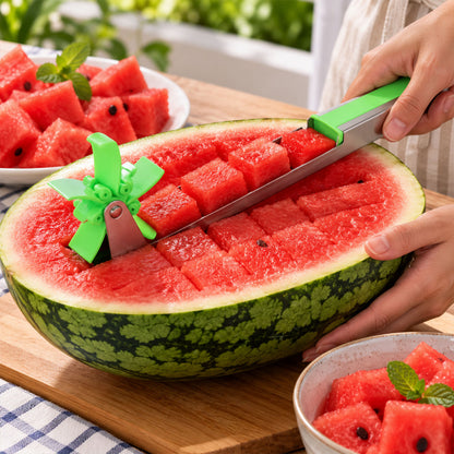 Windmill Watermelon Cutter, Steel Slicer for Quick Watermelon Cubes (1 Pc)