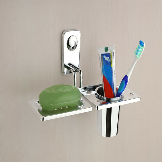 STAINLESS STEEL 1010 SOAP DISH WITH TUMBLER HOLDER