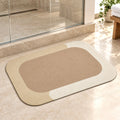 Decorative Bathroom Floor Mat with Soft Top Surface and Border (1 Pc, 59x40 Cm)