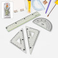 Geometry Set – 4-Piece Transparent Plastic Ruler Kit