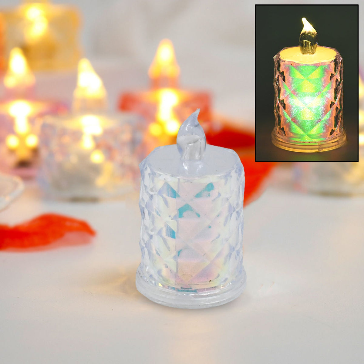 Elegant Snow Globe & LED Crystal Candle Light Home Décor Gift Set