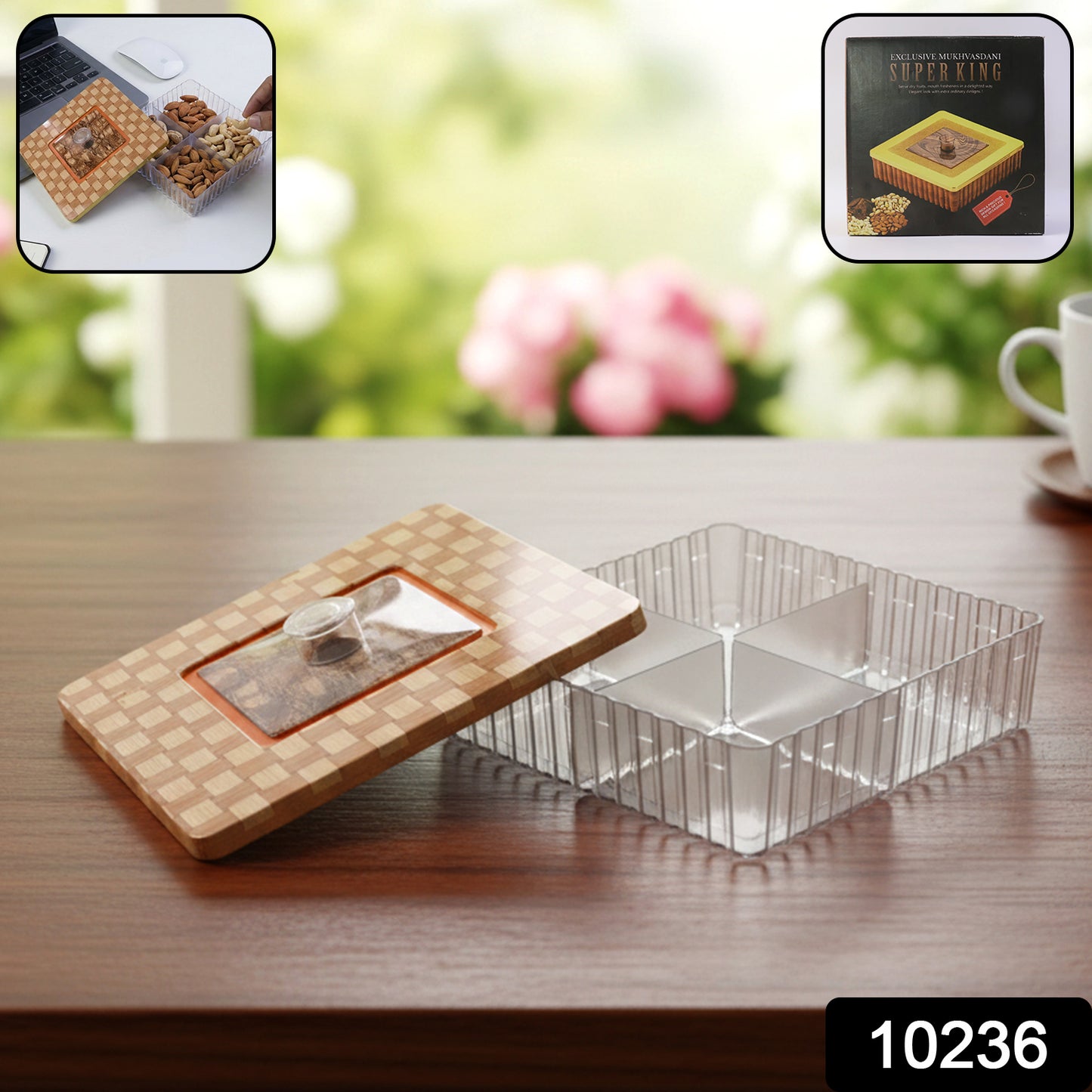 Plastic Multipurpose Dry Fruit Chocolates Mouth Box (1 Pc)