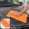 Orange Cotton Multipurpose Duster Cloth for Car and Home (3 Pc, 48 x 74 Cm)