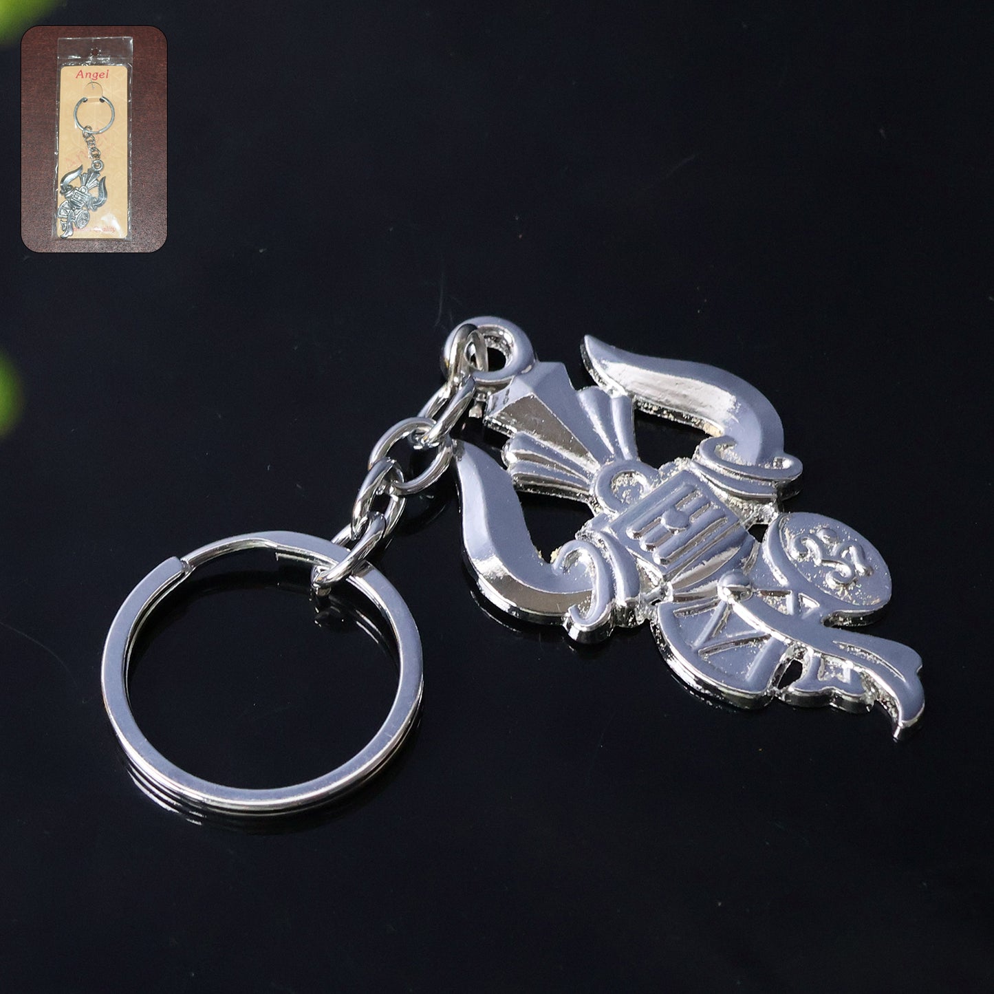 Mahakal Trishul Metal Keychain Set (2 Pc Mix Design)