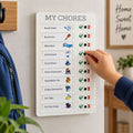 Chores Note Board for Home with Sliders to Track Daily Tasks (1 Pc)