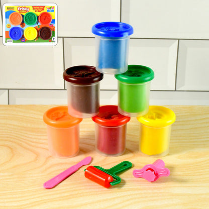 Khyati Frisky Dough Set – 6 Bright Colours with Roller & Cutter Tools