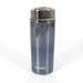 Front view of stainless steel sports water bottle with sleek design.