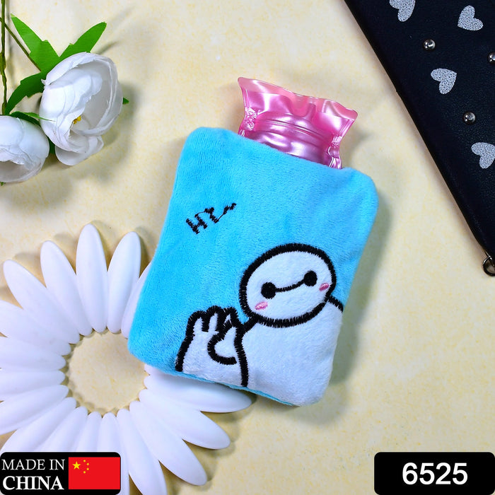 Blue Baymax Small Hot Water Bag with Cover for Pain Relief