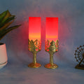 LED Candle Light Lamps – Elegant Golden Stand Set of 2