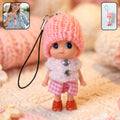 Mini Doll Keychain – Adorable Soft Knitted Cap & Vibrant Design