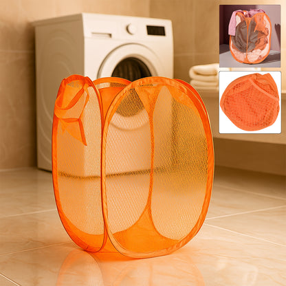 Foldable Pop-Up Mesh Laundry Basket Hamper (1 Pc)