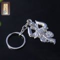 Trishul Damru Keychain – Durable Silver Metal Spiritual Accessory