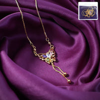 Gold-Plated Butterfly Pendant Necklace with Multicolor Crystals for Women