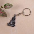 Hanuman Ji Sitting Pose Metal Keychain – Durable Spiritual Key Ring