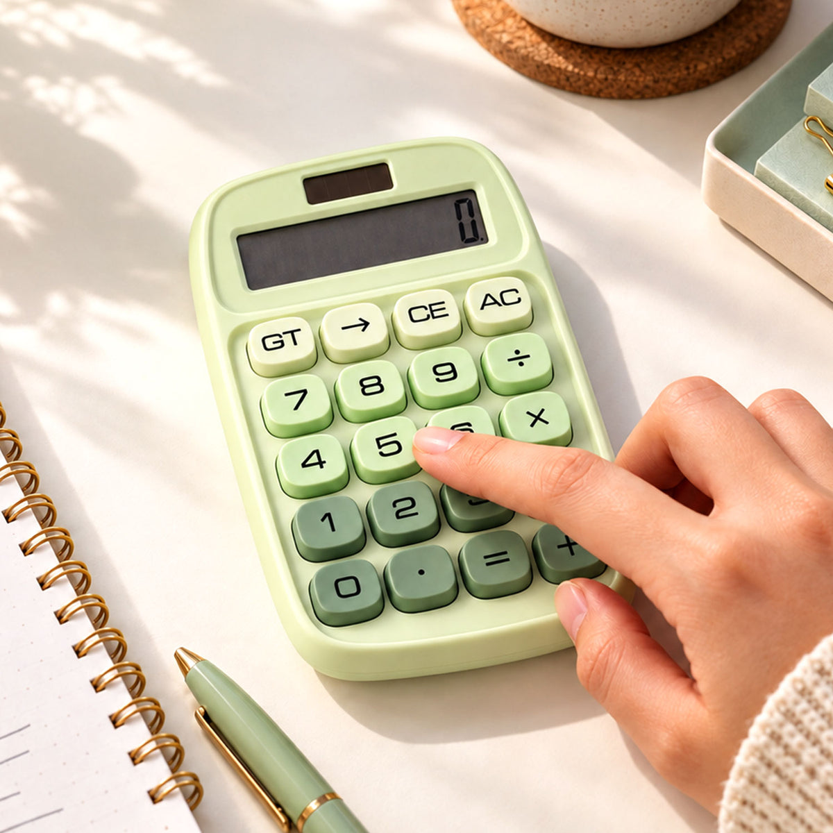 Mechanical Switch Desktop Calculator with Large Keys and LCD Display (1 Pc)