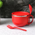 Insulated Soup Bowl 650ml with Lid Handle and Cutlery Set