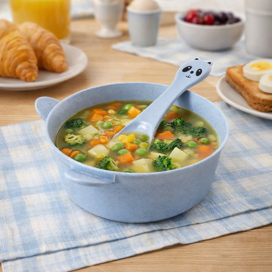 Wheat straw kids soup bowl with matching spoon