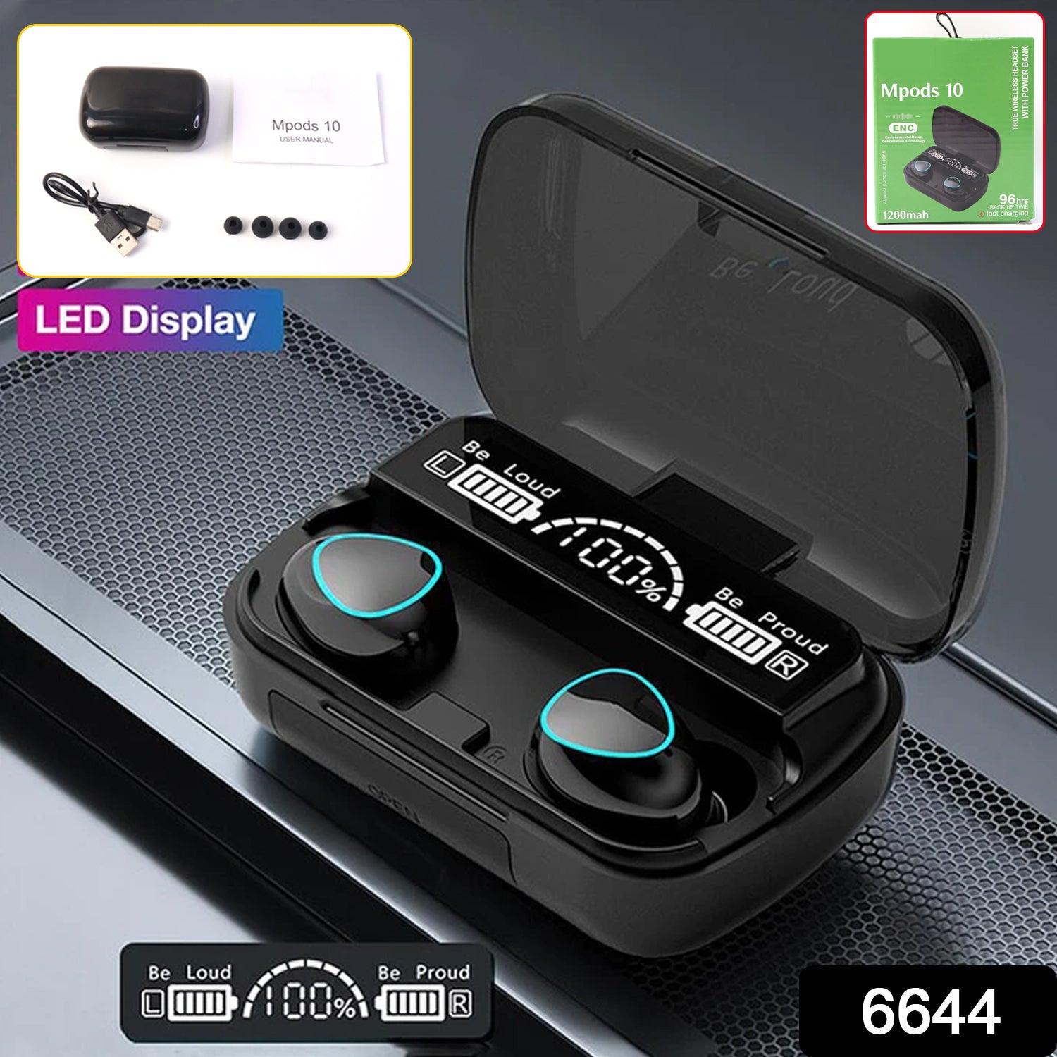 नवीनतम वायरलेस इन-ईयर ईयरबड्स ब्लूटूथ 5.0 हेडफ़ोन मिनी स्टीरियो ईयरबड्स स्पोर्ट हेडसेट बास साउंड बिल्ट-इन माइक फ़ोन M10 TWS (ईयर बड्स, एयरपॉड्स, हेडफ़ोन)