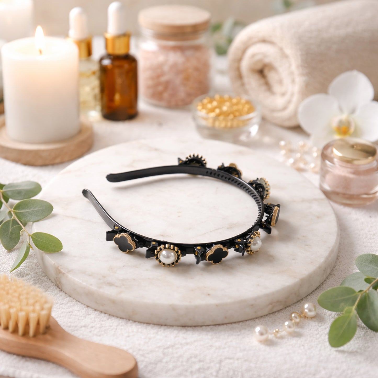 Black gold decorative hairband