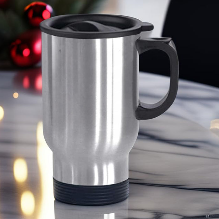Stainless Steel Vacuum Glass Insulated Glass Coffee Cups Double Walled Travel Mug, Car Coffee Mug (With Lid & Handle / 1 pc)