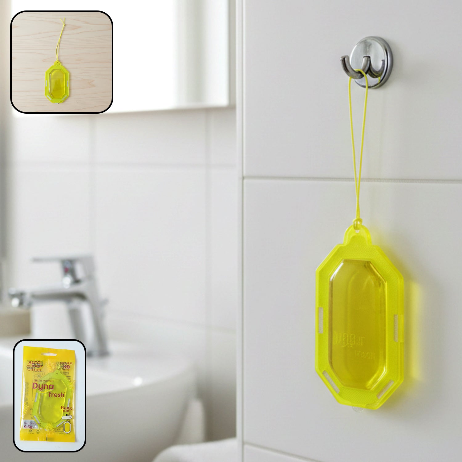Hanging Gel Based Bathroom Air Freshener Citrus Gel (1 Pc, 9.5 Gm)