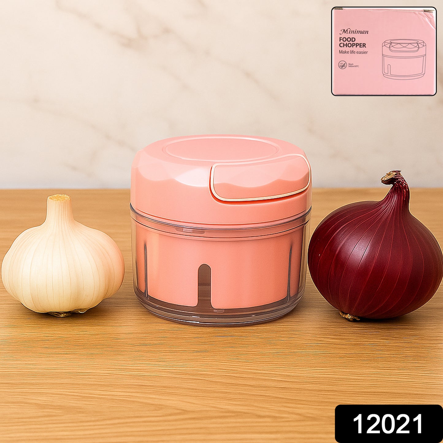 Manual Mini Food Processor Vegetable Chopper Hand Pull String Onion Chopper (1 Pc)