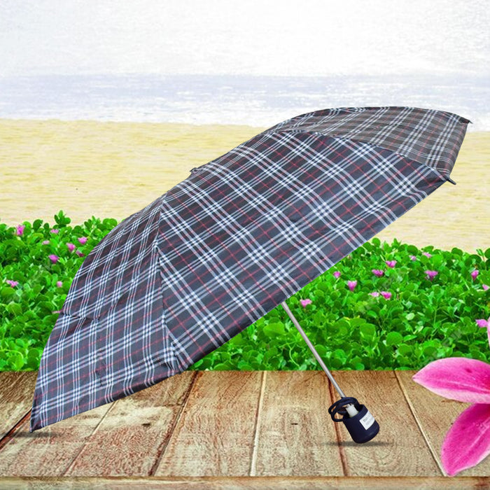 3-Fold Sun & Rain Protective Solid Foldable Umbrella, (1 Pc)