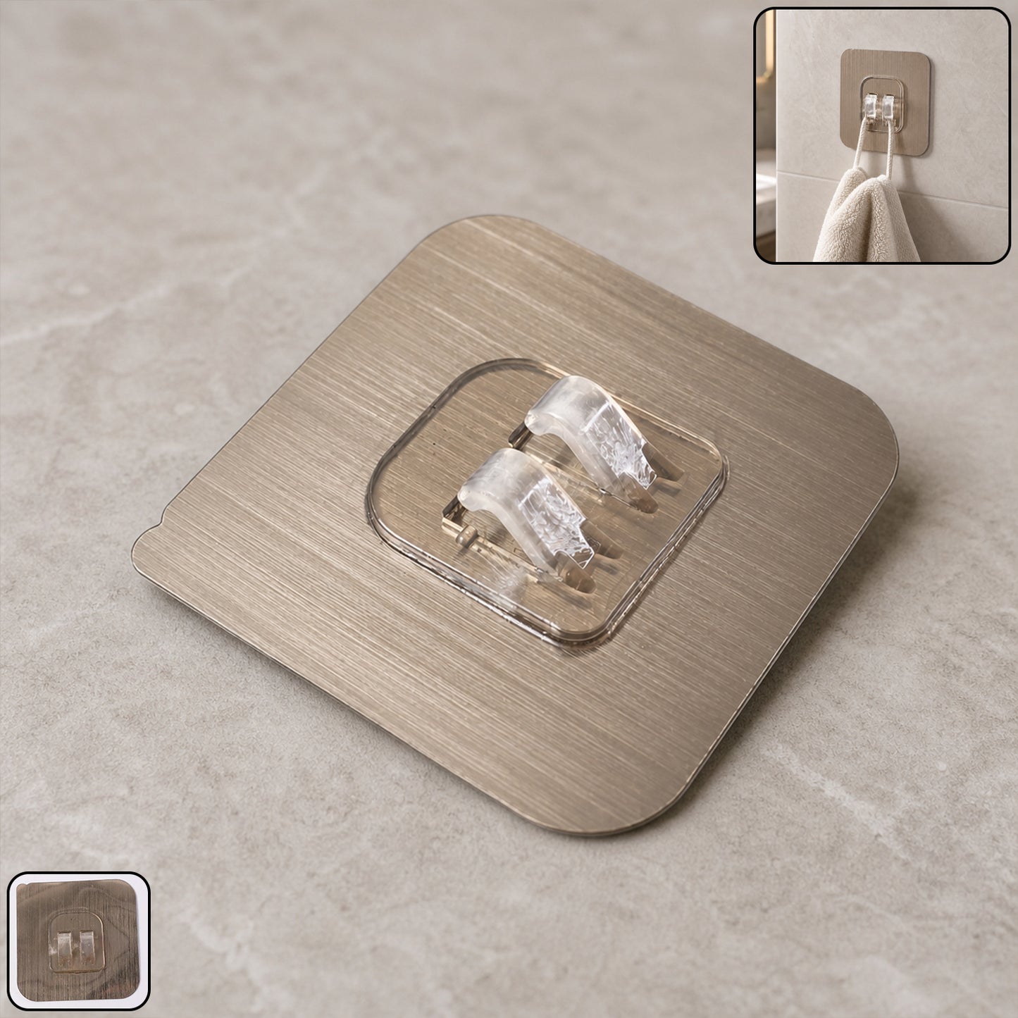 Plastic wall hook for bathroom use