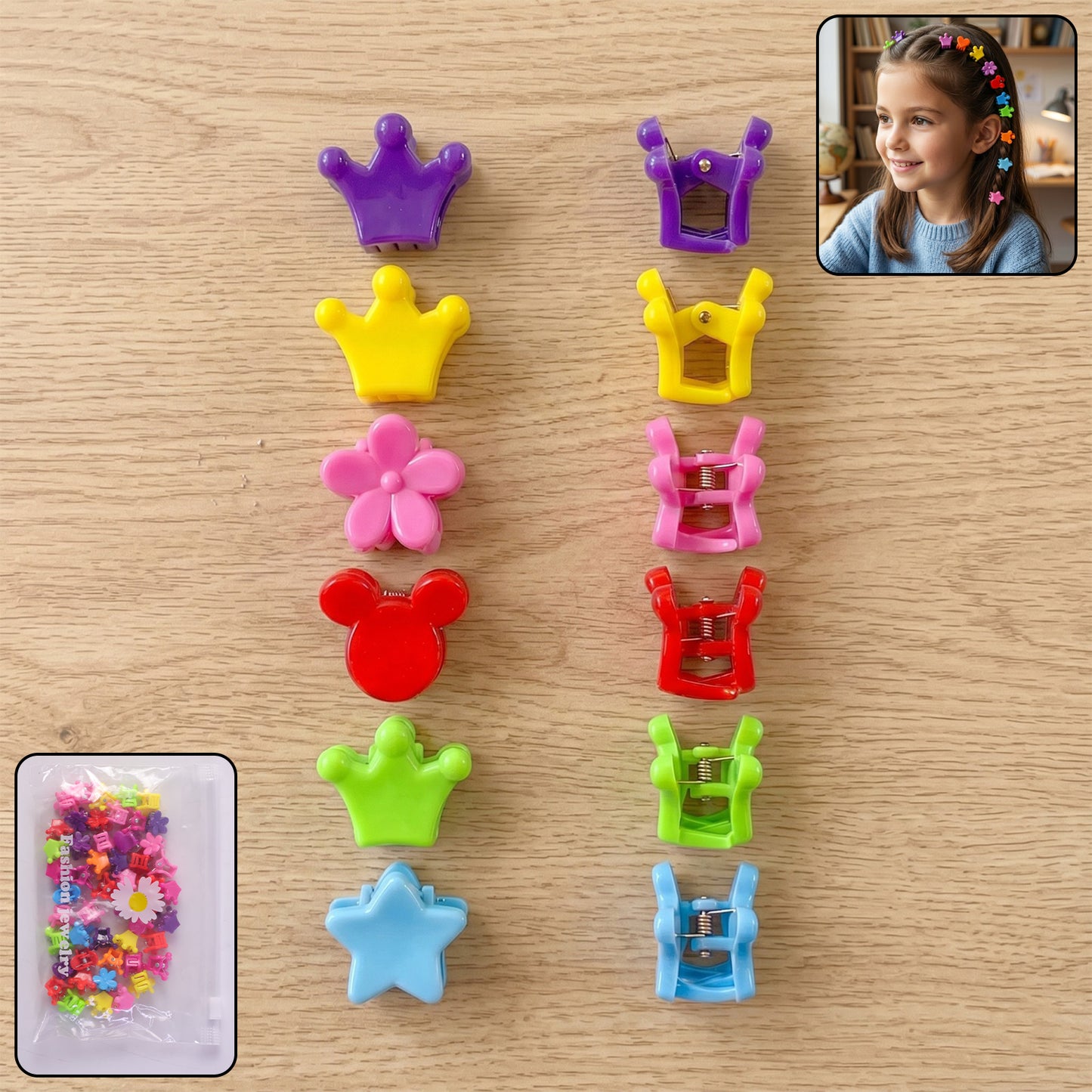 mini hair claw clips set