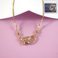Butterfly Heart Pendant Necklace – Gold-Plated Crystal Shine