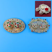 Meenakari Roli–Chawal Pooja Thali -  (1 Pc / Mix design)