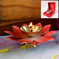 Brass Lotus Oil Diya – Elegant Spiritual Pooja Light