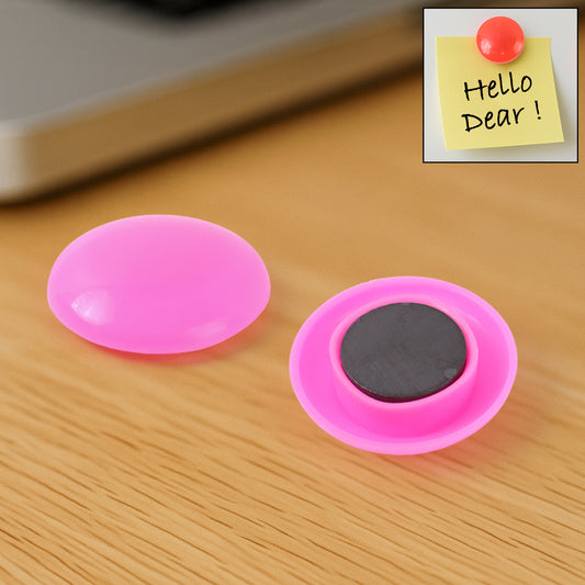 Pink Board Magnets Circular Plastic Buttons 