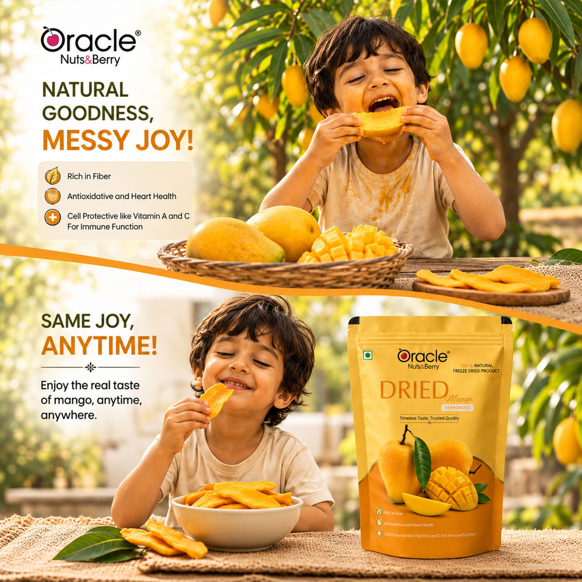 Dried Mango Slices Premium Naturally Sweet Dehydrated Tropical Fruit Snack (250g)