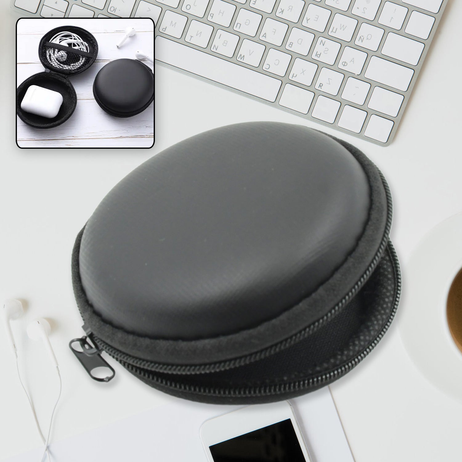 Buy Cute Round Earphone Carrying Case Multi-Use Pouch