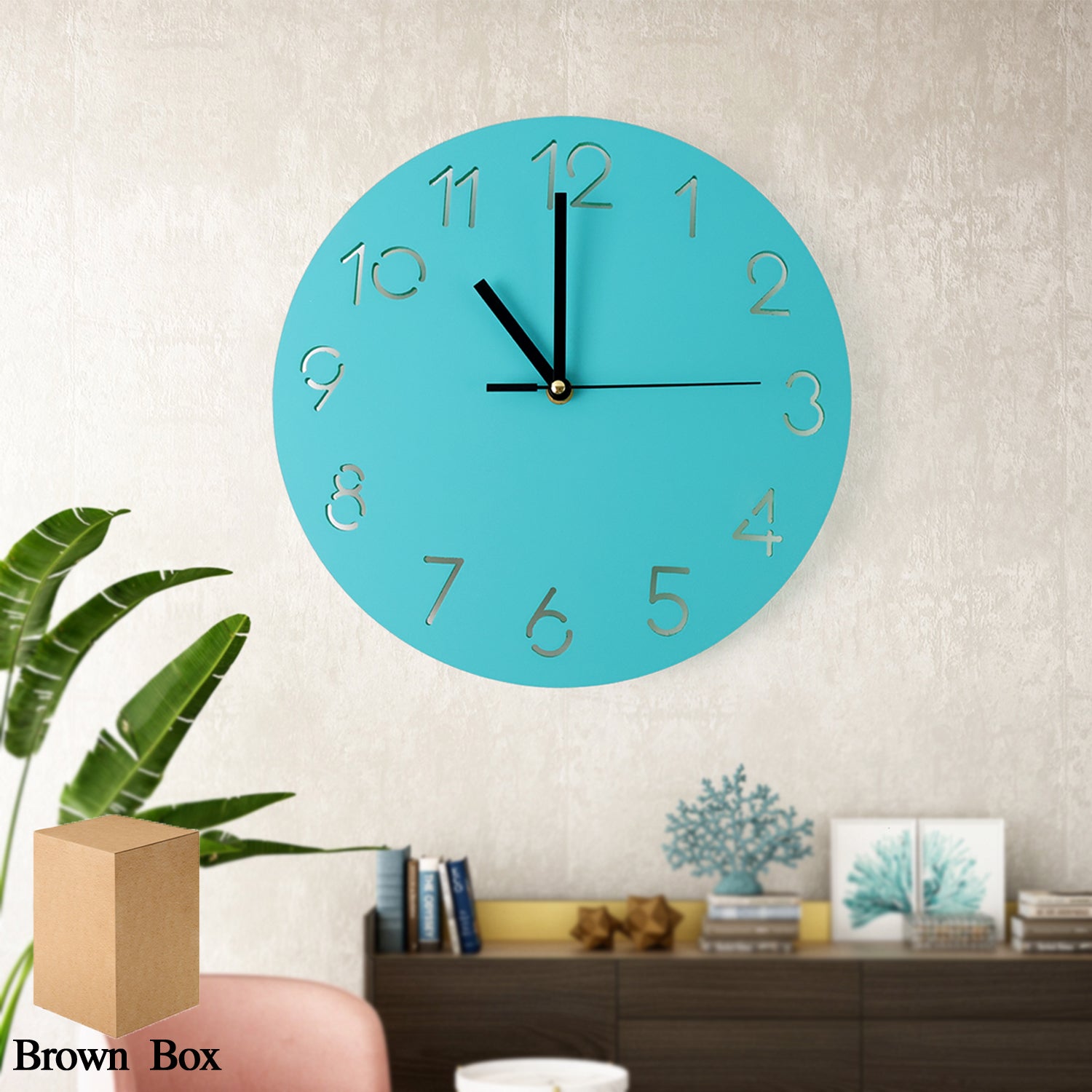 Round Wall Clock with Cut-Out Number Design – Silent Non-Ticking Decorative Timepiece (1 Pc)