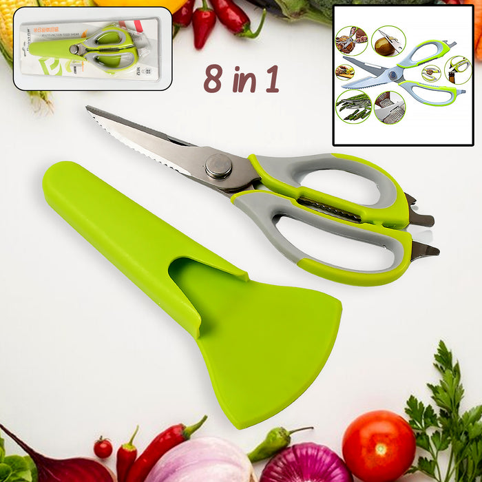 8193 Multi-Purpose Kitchen Shears with Magnetic Holder, Stainless Steel, Red Multifunction Heavy Duty and Kitchen Scissors