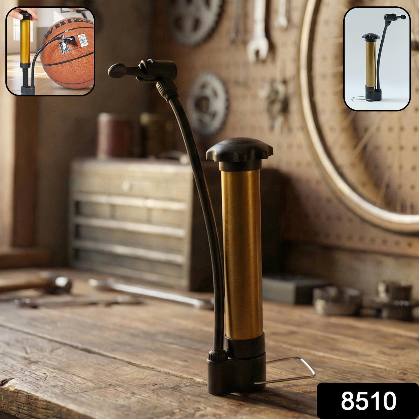 Mini Hand Air Pump – Portable Metal High-Pressure Inflator for Sports (1 Pc)