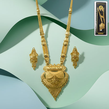 Royal Antique Heritage Necklace Set – Grand Temple-Inspired Pendant for Wedding & Festive Looks