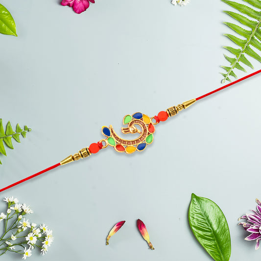 colorful peacock rakhi