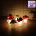 LED Rose Flower Flameless Tealight Candle Set – Elegant & Safe Décor