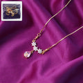 Floral Crystal Pendant Necklace – Elegant Gold-Plated Design