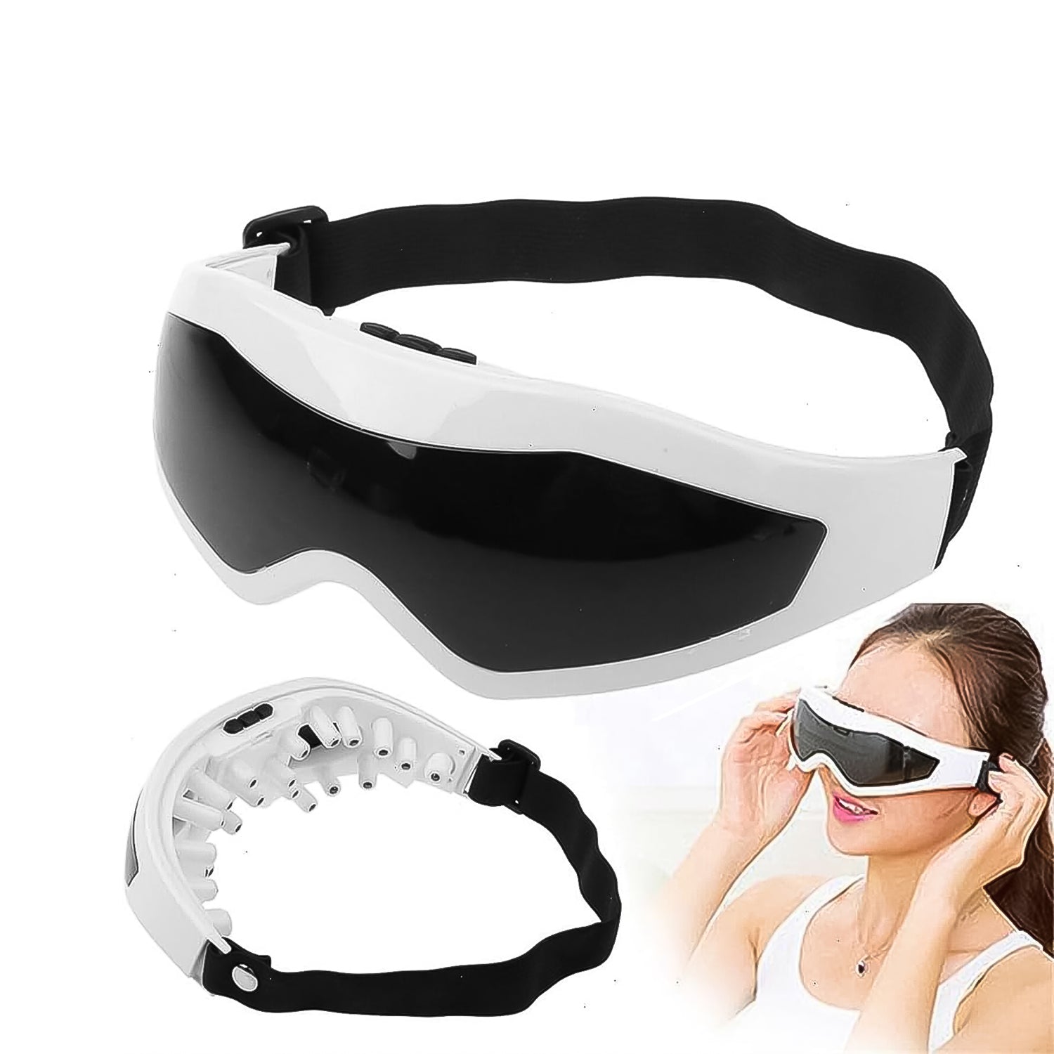Electric Eye Massager with Adjustable Elastic Band (1 Pc)